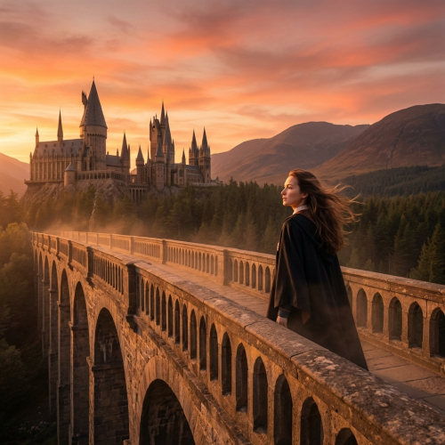Девушка на мосту Хогвартса